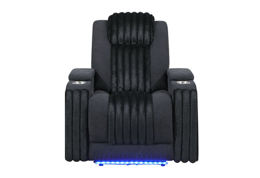 U8000 - Power Recliner With Power Headrest & LED Light - Black