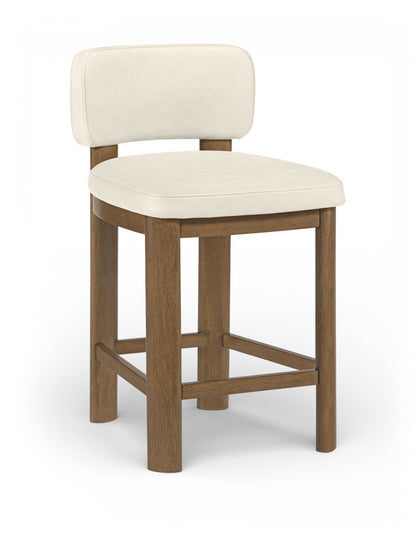 Paloma - Faux Leather Upholstered Counter Stool (Set of 2) - Brown Frame