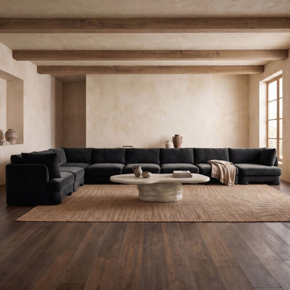 Hammond - Velvet Performance Fabric Upholstered 8 Piece L-Shaped Sectional