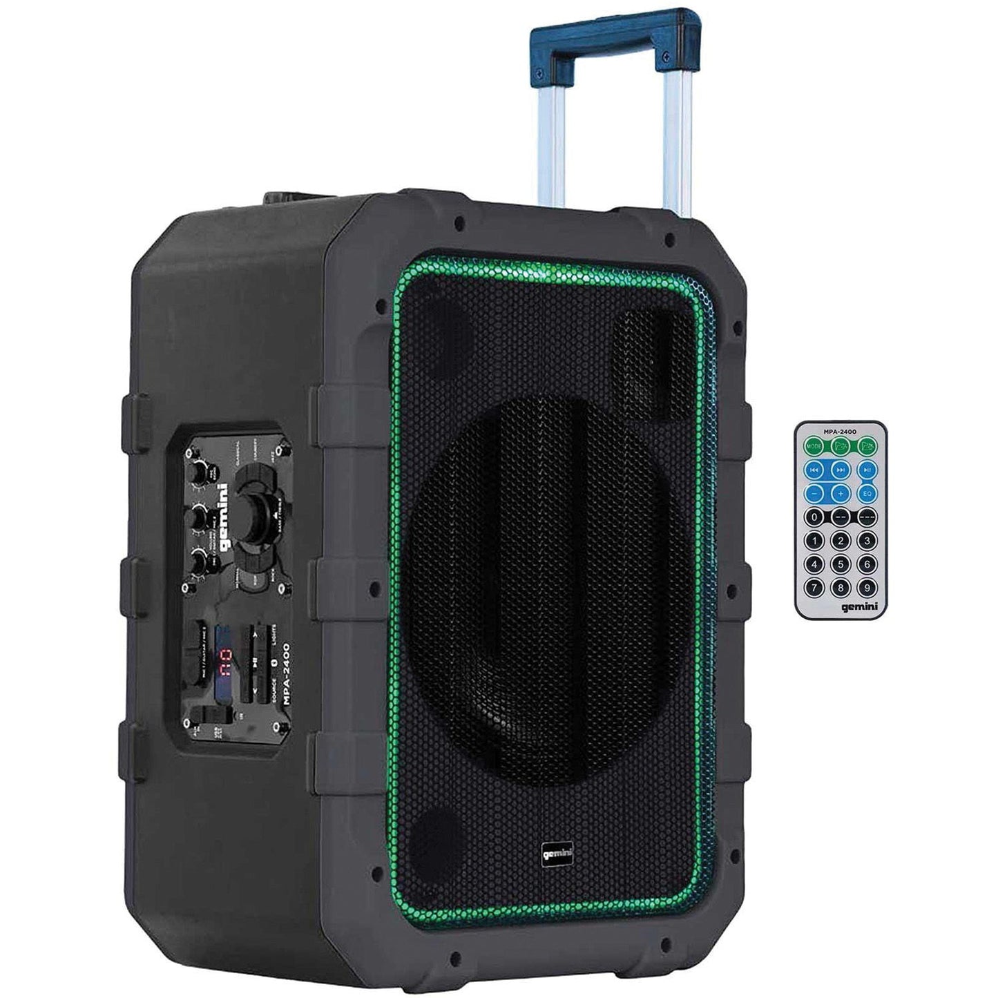 Gemini - Portable Weather-Resistant Trolley Speaker - Black