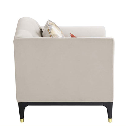 Tayden - Chair With 2 Pillows - Beige Velvet