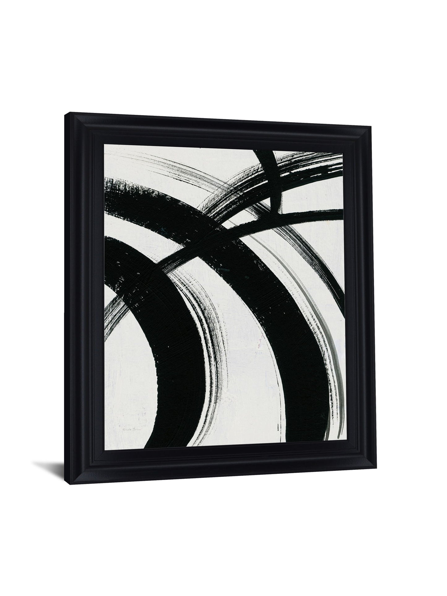 Ebony Arc - 28" x 34" Framed Wall Art - Dark Gray