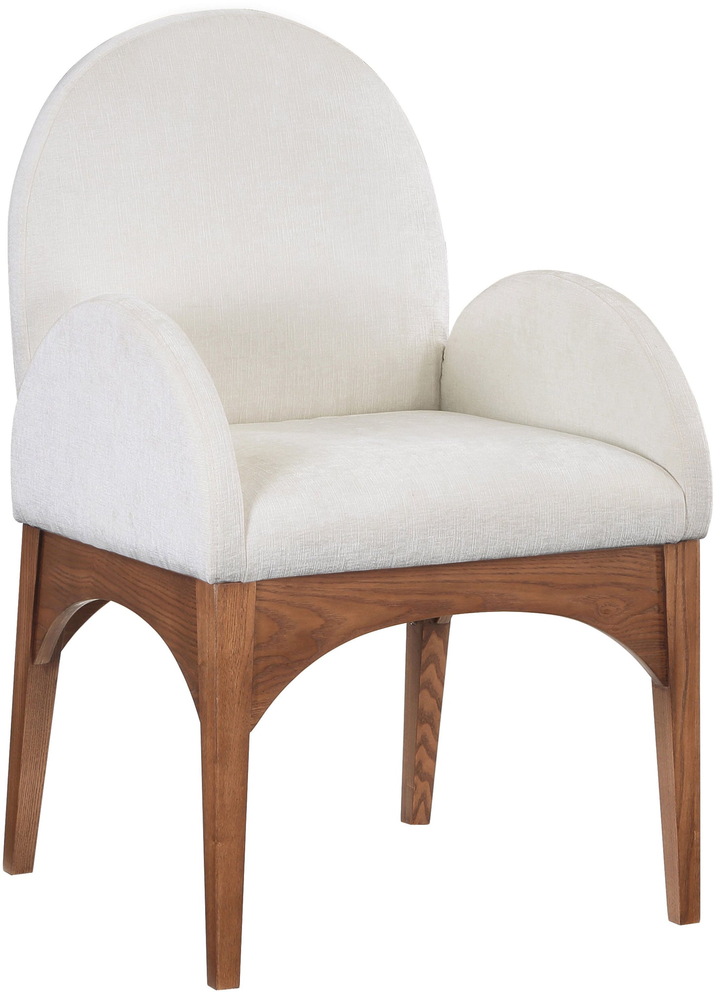 Waldorf - Chenille Dining Arm Chair With Brown Legs