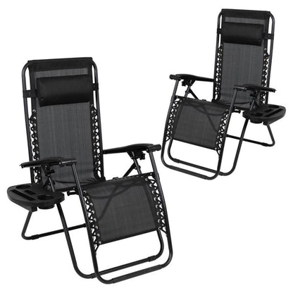 Flash Furniture - Zero Gravity Chair (Set of 2) - Black