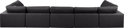 Comfy - 7 Piece Faux Leather Modular Armless Sectional