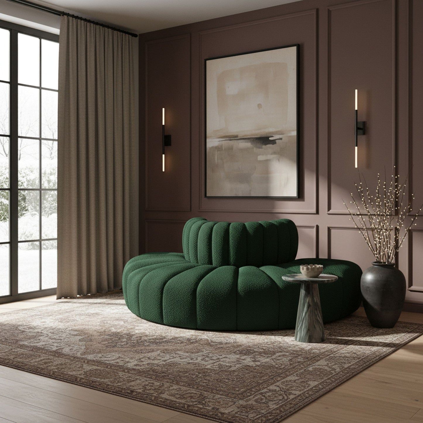 Arc - Boucle Fabric 4 Piece Modular Sofa