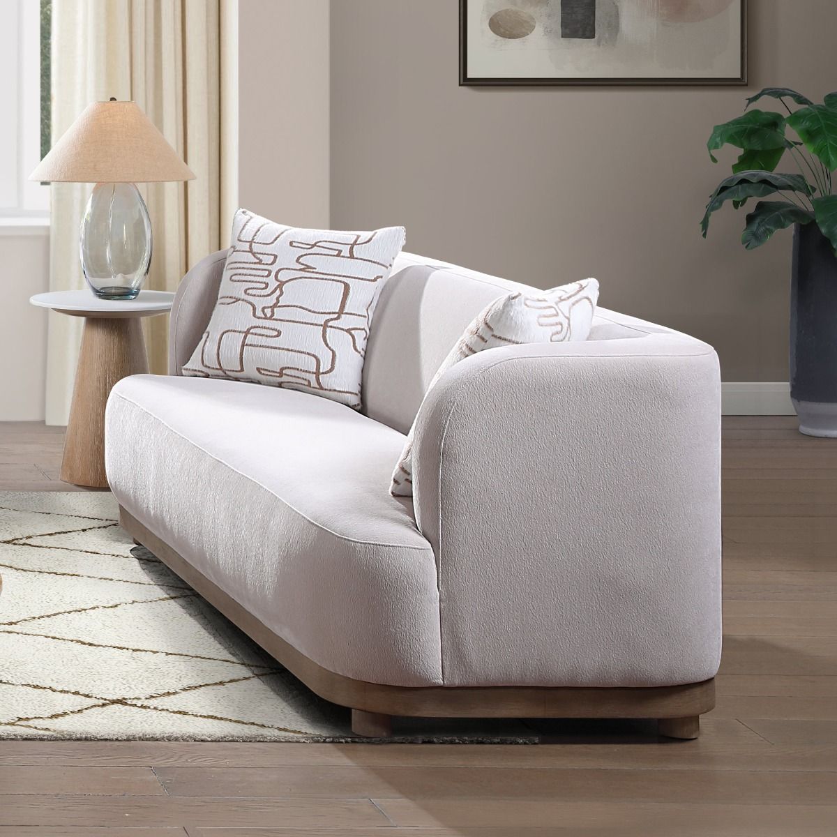Duncan - Loveseat With 2 Pillows - Beige