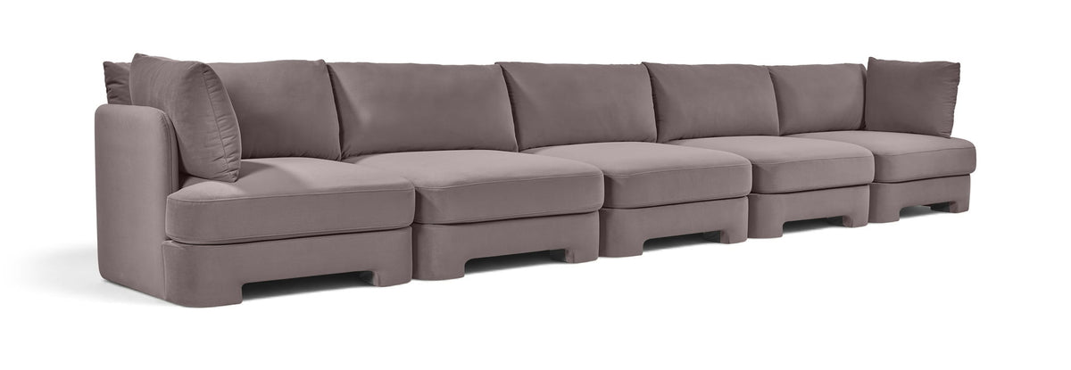 Hammond - Velvet Performance Fabric Upholstered 5 Piece Sofa