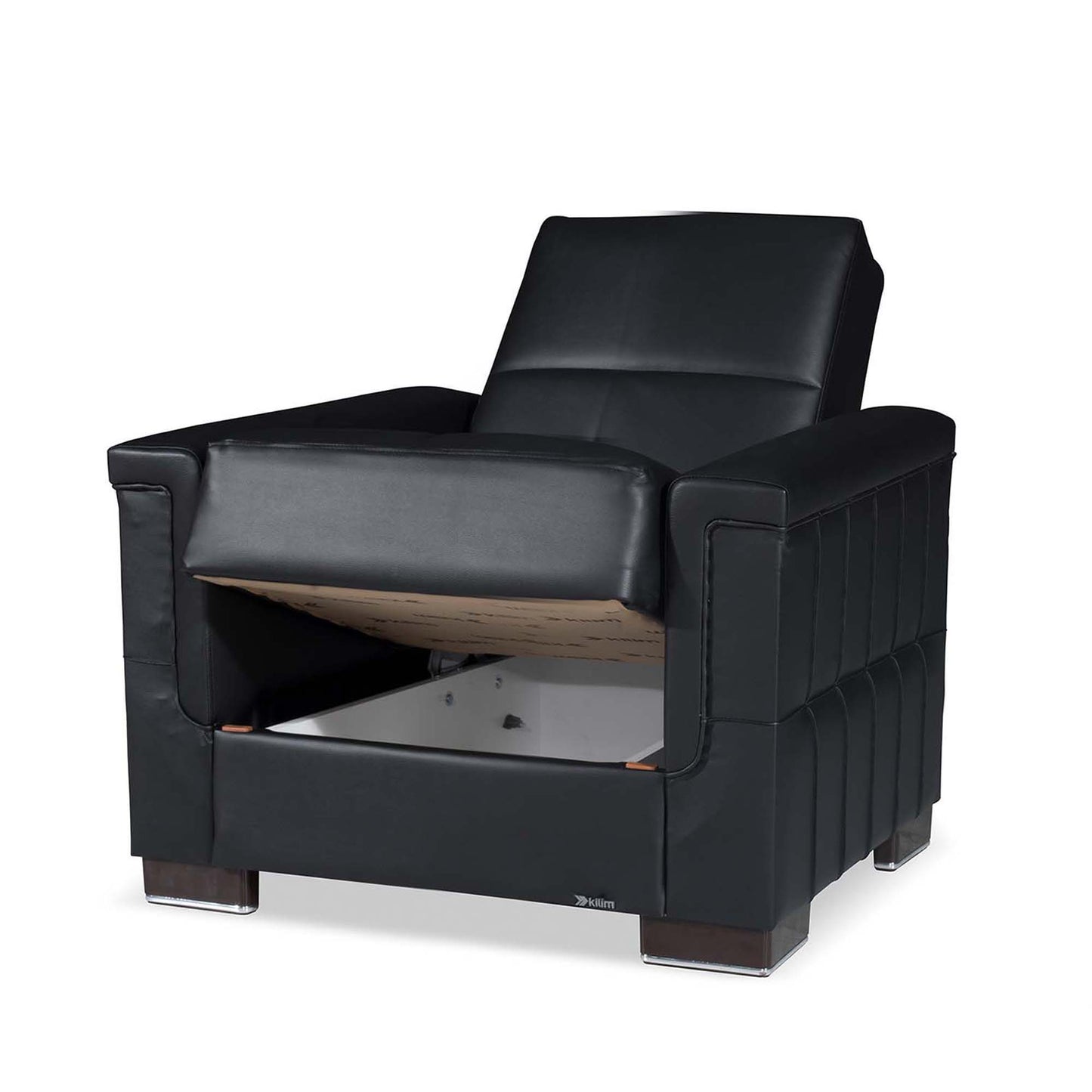 Ottomanson Armada - Upholstered Convertible Armchair With Storage - PU