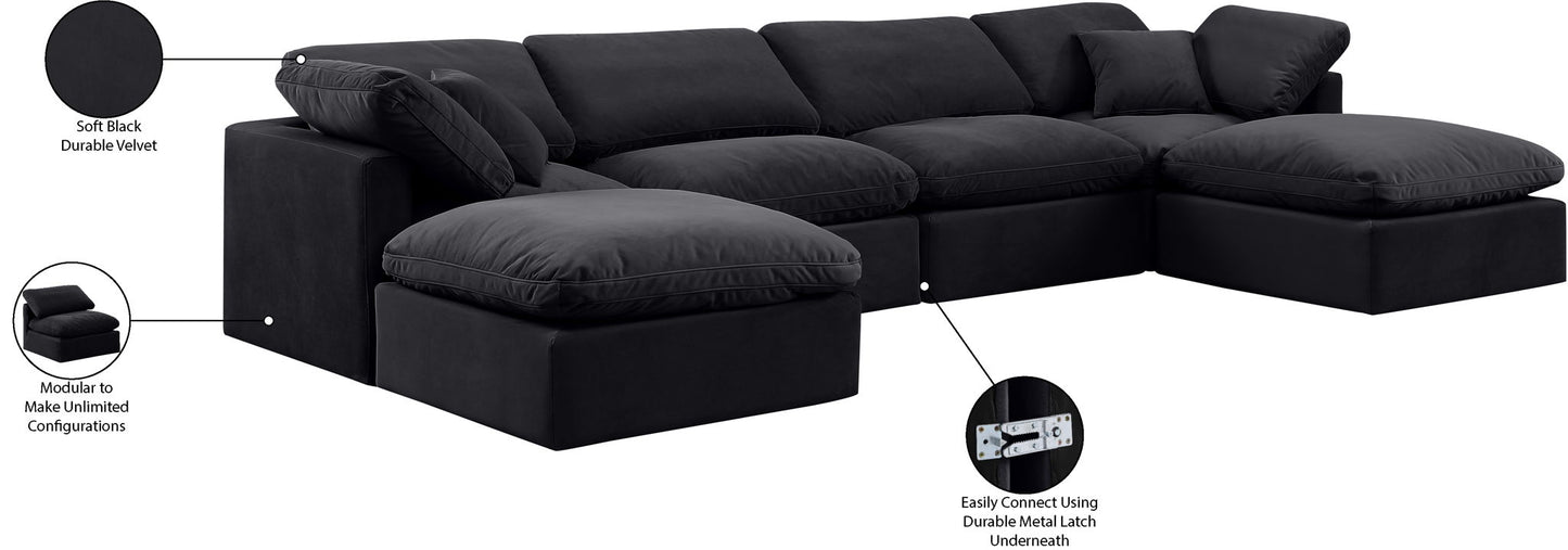 Indulge - Velvet 6 Piece Modular Double Chaise Sectional