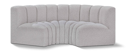 Arc - Boucle Fabric 3 Piece Modular U-Shaped Sofa