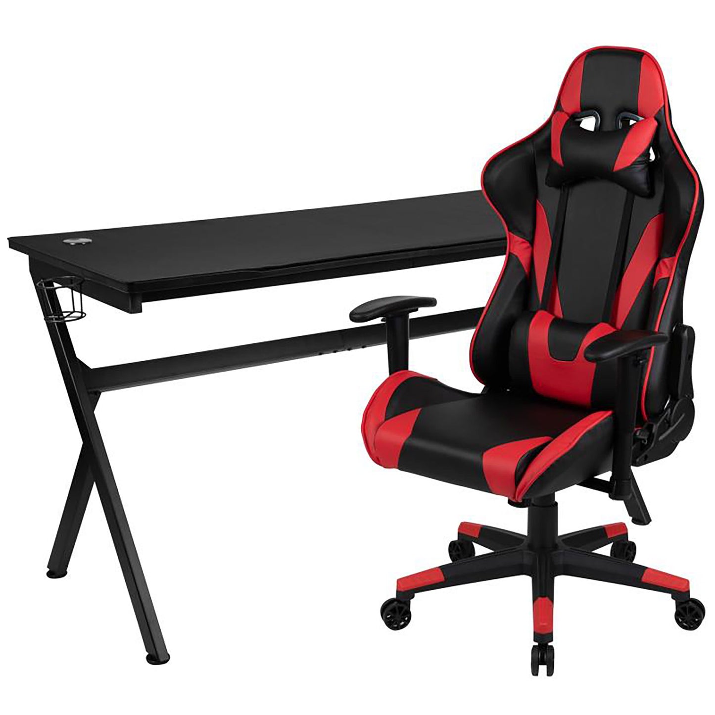 Flash Furniture - 2 Piece X20 Premium Gaming Chair With XL Gaming Desk Set - Black / Red