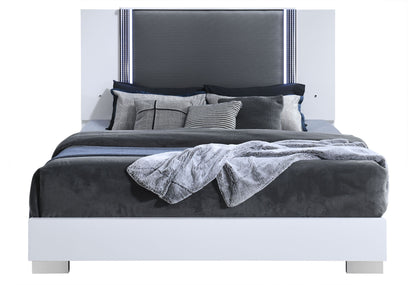 Ylime - 4 Piece King Bedroom Set (Bed, Dresser, Mirror, Nightstand) - White