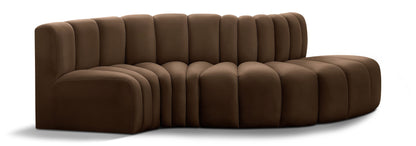 Arc - Velvet 4 Piece L-Shaped Modular Sofa