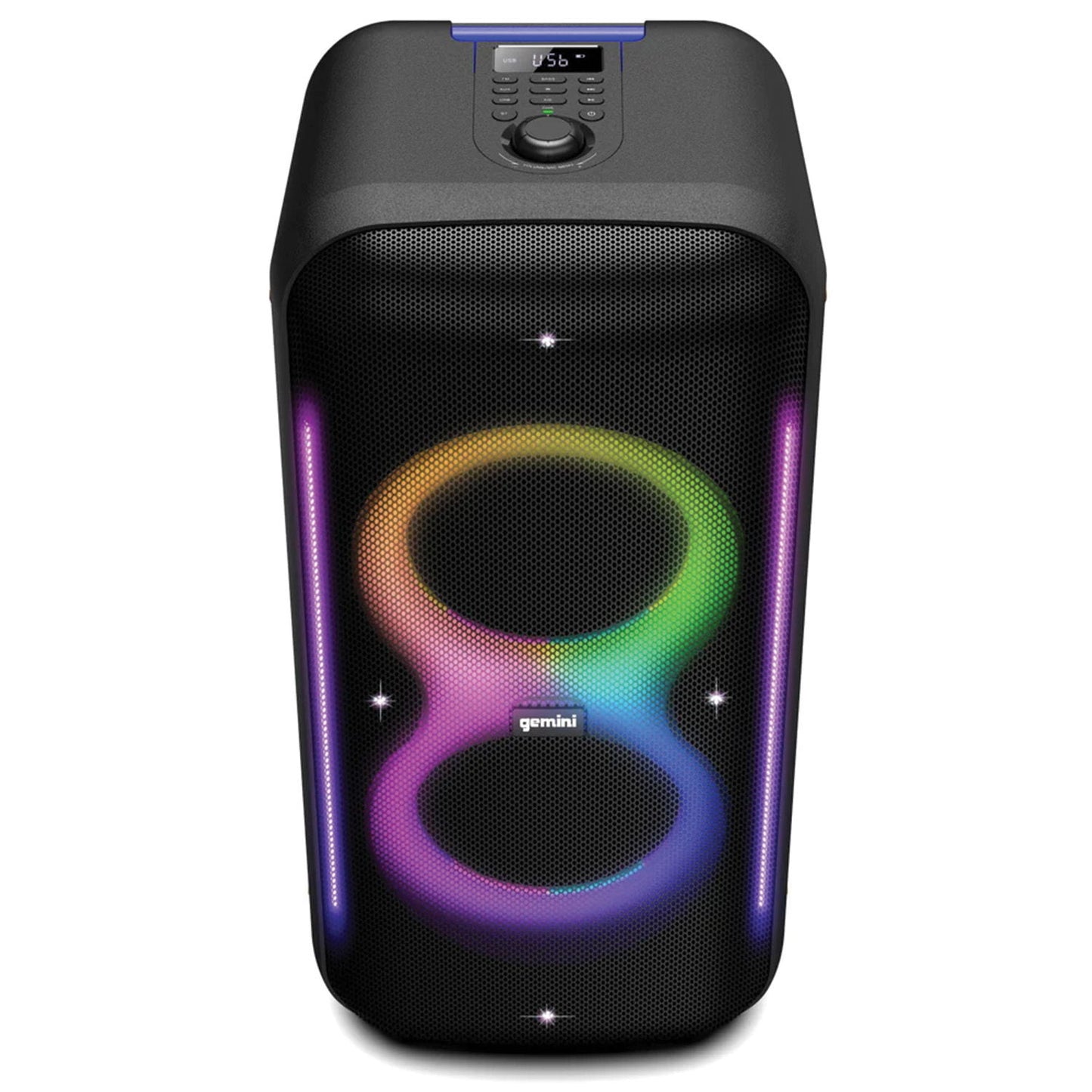Gemini - 400W Dual 6.5" Pro Speaker With LED Lighting - Black