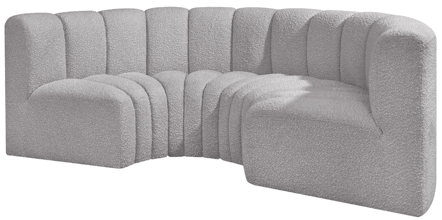 Arc - Boucle Fabric 4 Piece U-Shaped Modular Sofa