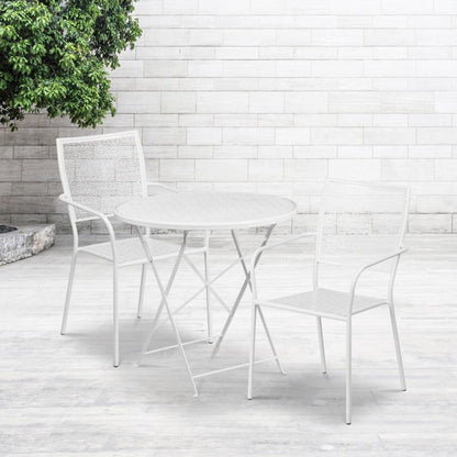 Flash Furniture - 3 Piece Fold Patio Set - White