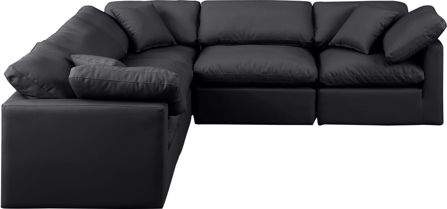 Indulge - Faux Leather 5 Piece Modular Corner Sectional