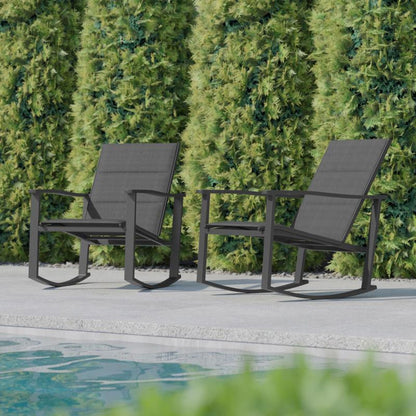 Flash Furniture - Textilene Rockers (Set of 2) - Black
