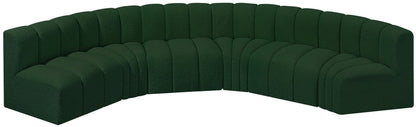 Arc - Boucle Fabric 6 Piece U-Shaped Modular Sofa