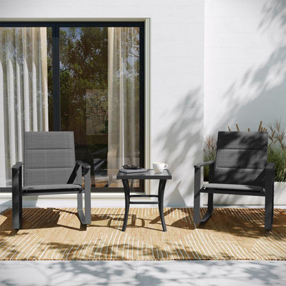 Flash Furniture - 3 Piece Rockers And Table Set - Black