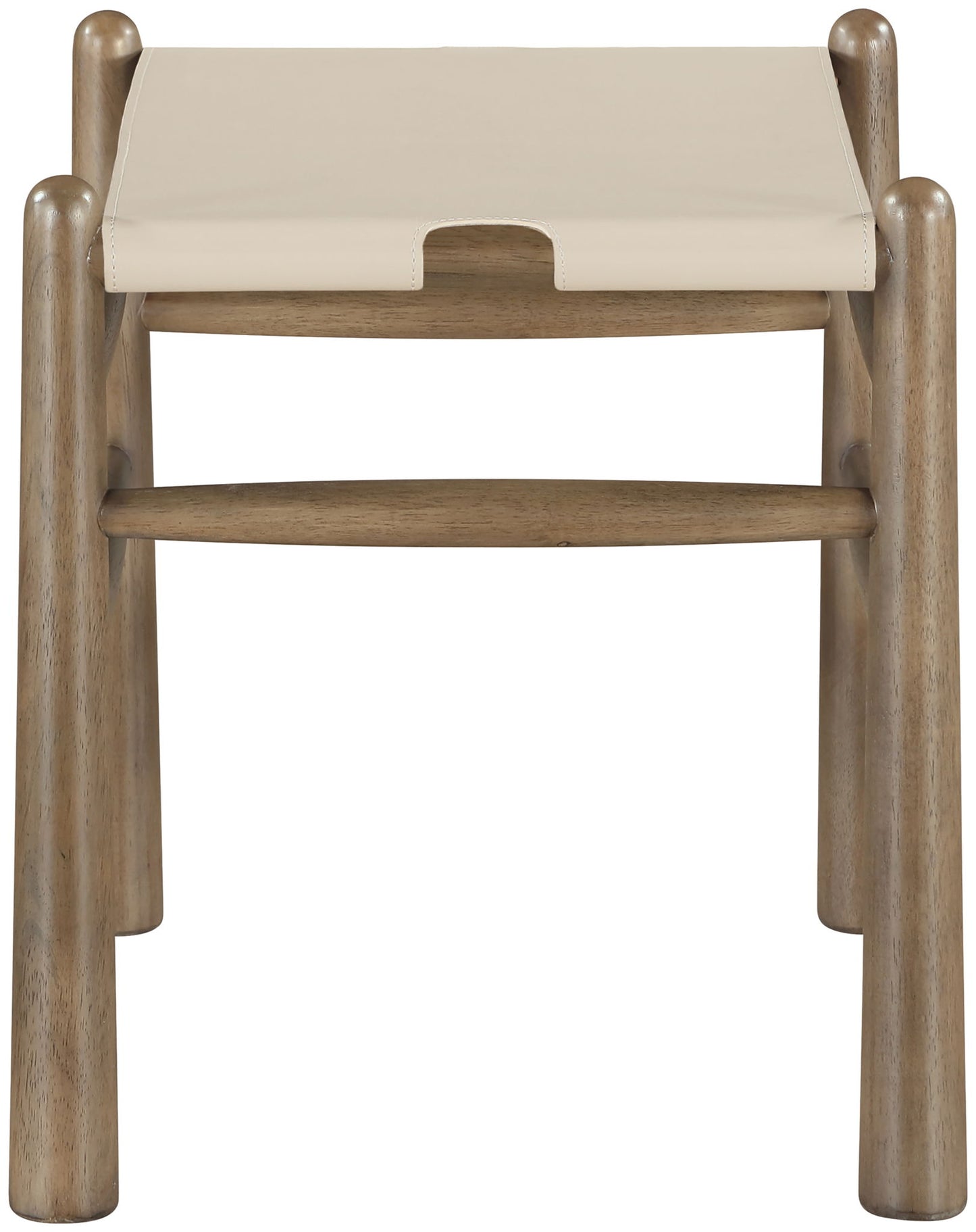 Santos - Faux Leather Upholstered Bench - Walnut Frame