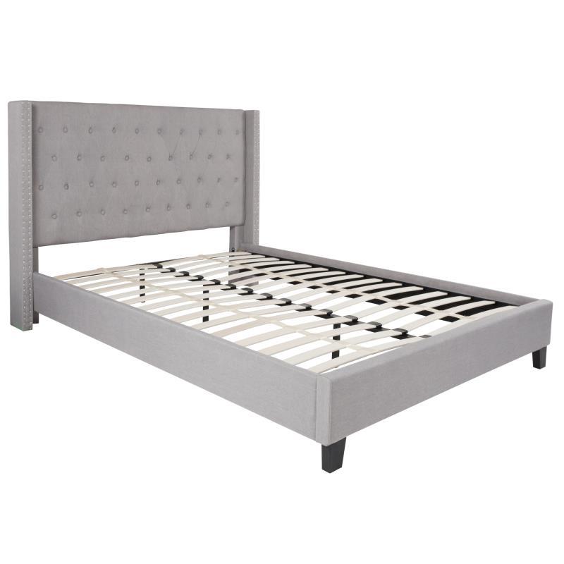 Flash Furniture - Queen Size Riverdale Platform Bed Frame - Light Gray