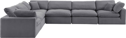 Comfy - 6 Piece Velvet Modular Corner Sectional