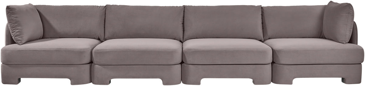 Hammond - Velvet Performance Fabric Upholstered 4 Piece Sofa