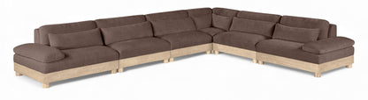 Turin - Chenille Fabric Upholstered Modular Sectional - Brown