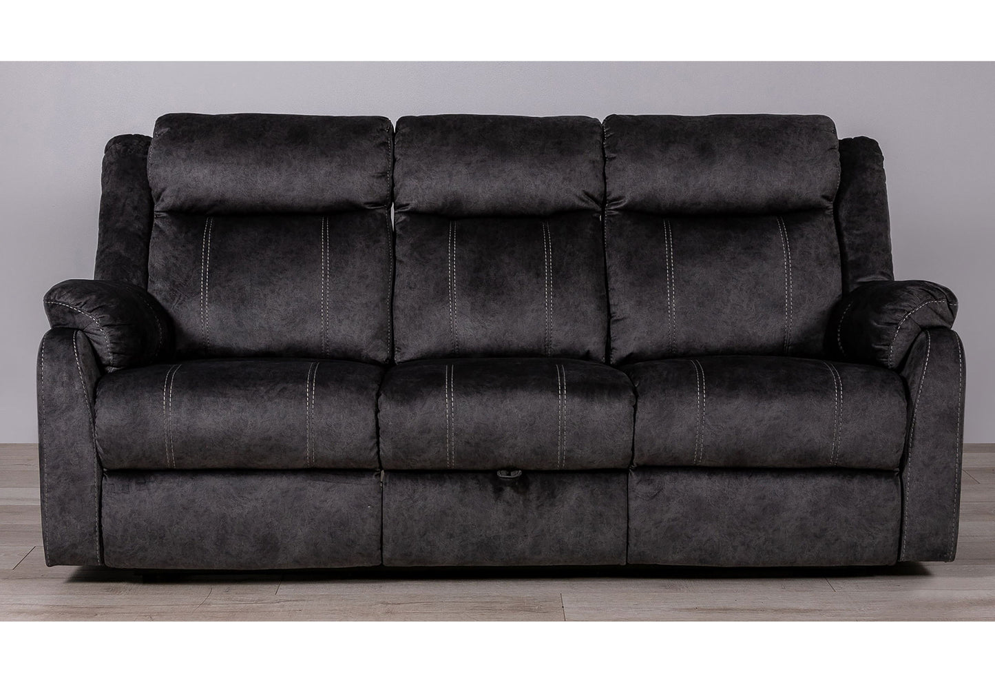 U7303 - 3 Piece Living Room Set (Recliner Sofa / Console Power Recliner Loveseat / Glider Recliner) - Granite