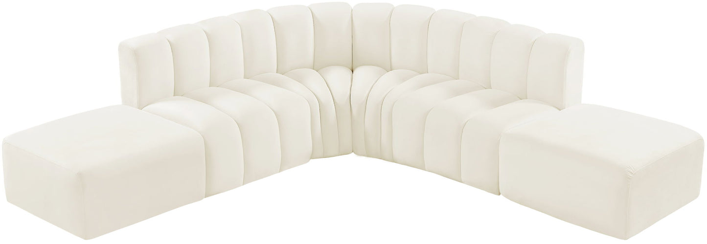 Arc - Velvet 6 Piece Corner Modular Sofa