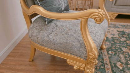 HD-9041 - Chair - Gray / Gold