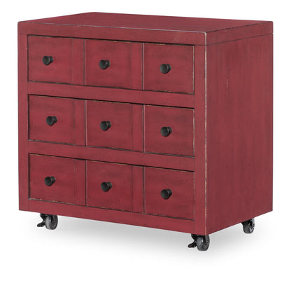 Vintage Market - Nightstand 3 Drawer With Casters