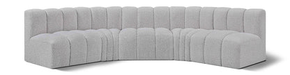 Arc - Boucle Fabric 5 Piece U-Shaped Modular Sofa