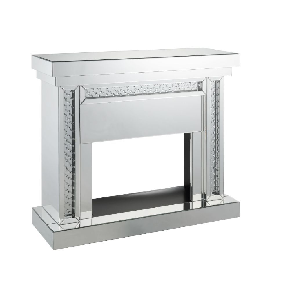 Nysa - 42" Fireplace - Mirrored & Faux Crystals
