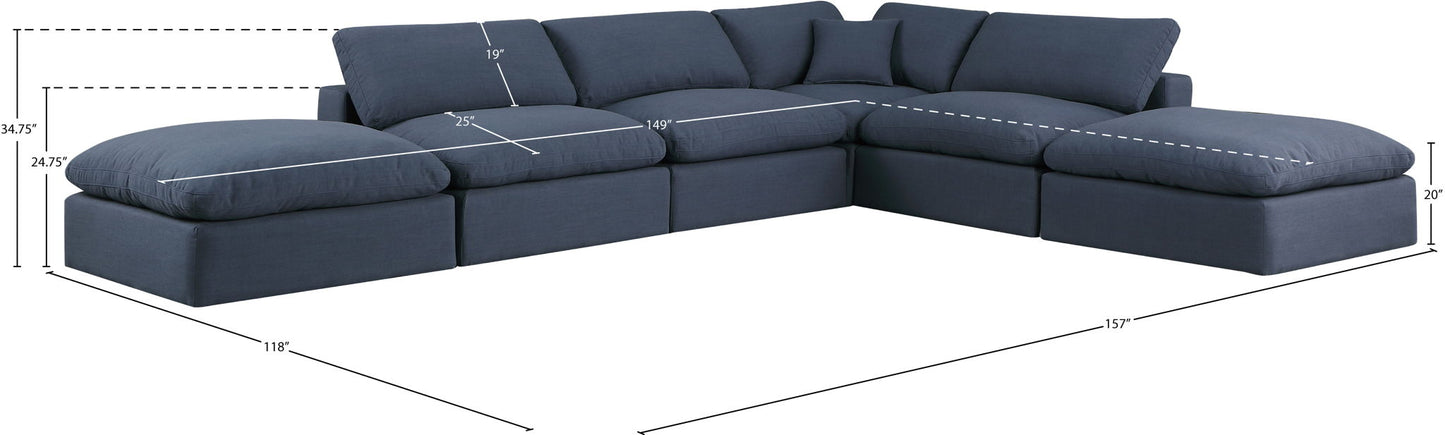 Comfy - 6 Piece Linen Modular Sectional