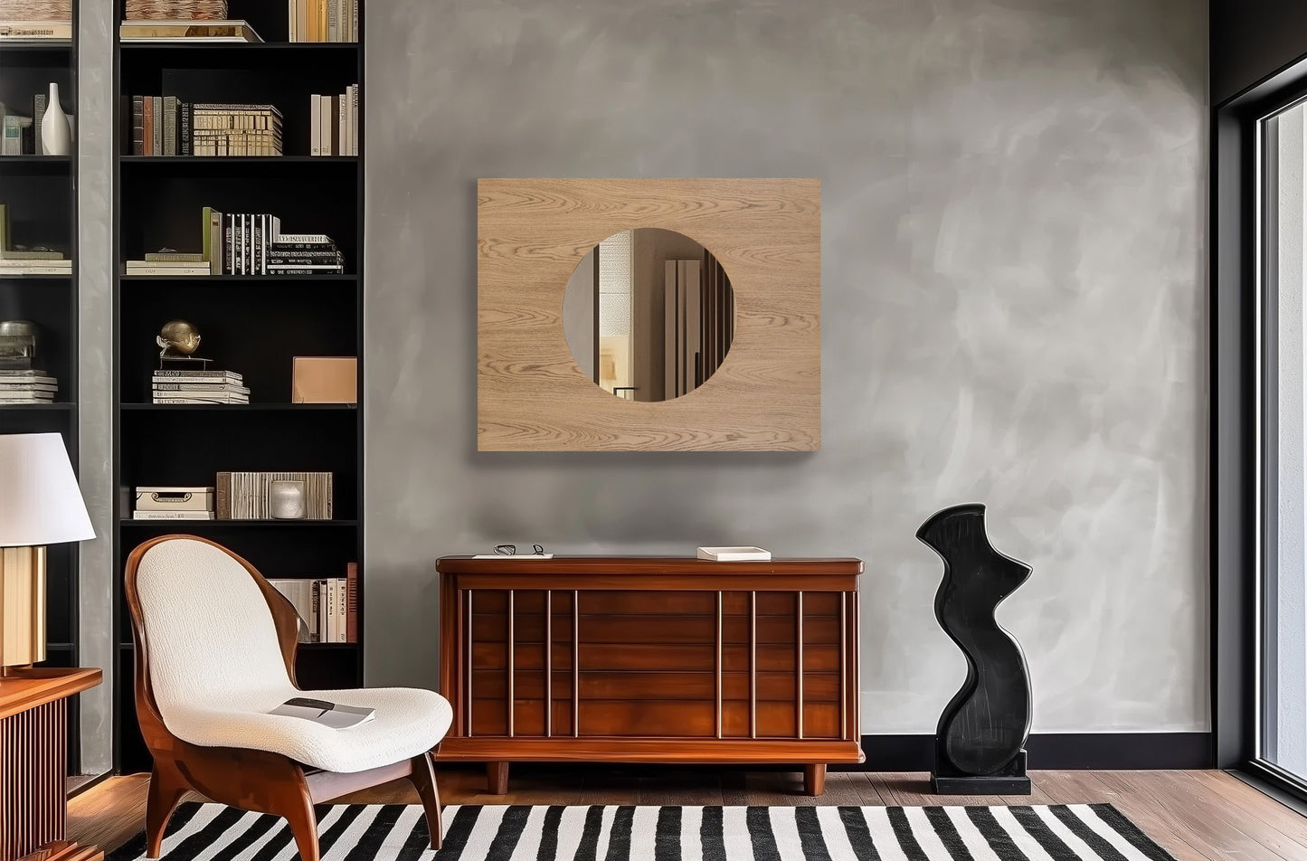 Optic - Oak Wood Frame Mirror