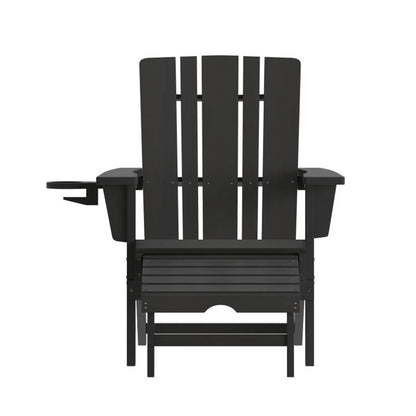 Flash Furniture - Ottoman Chair-Cupholder - Black