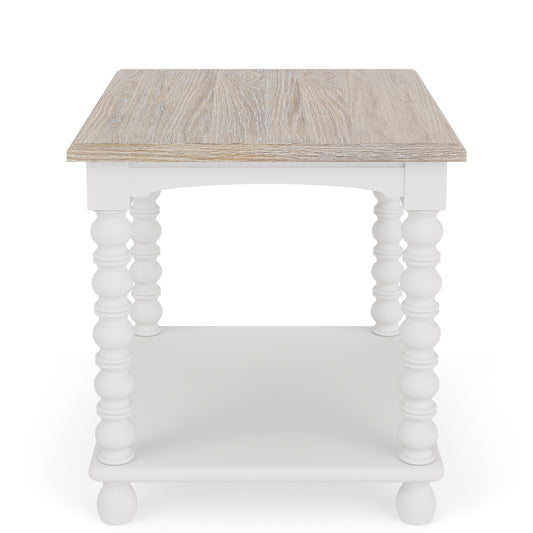 Rosalie - Rectangular Spindle End Table - White