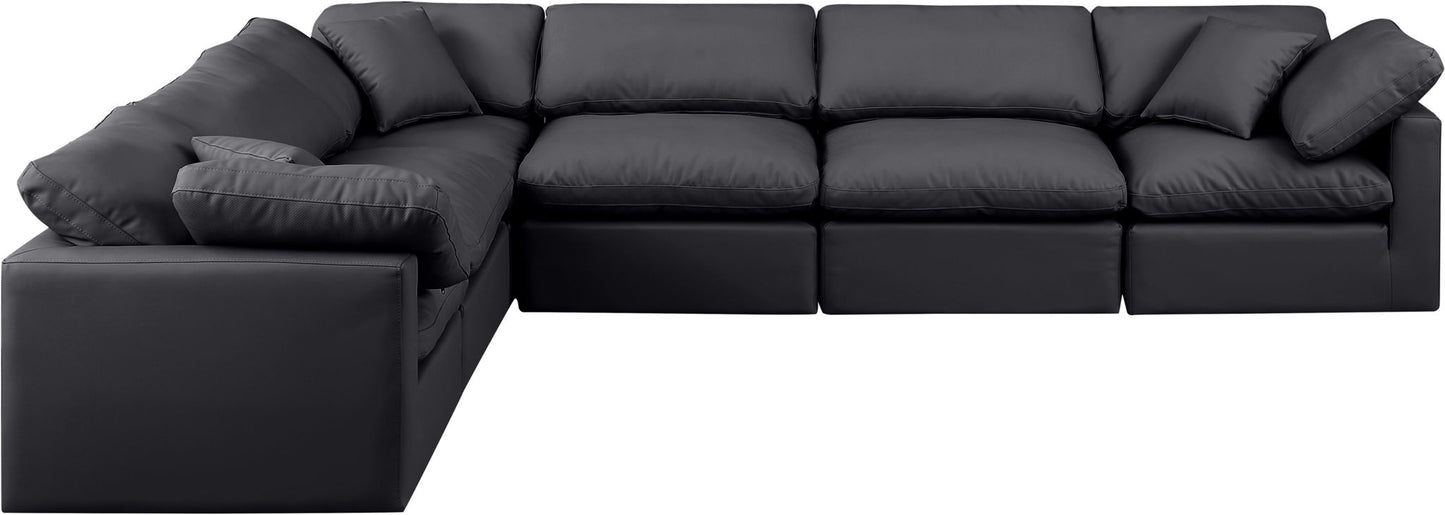 Indulge - Faux Leather 6 Piece Modular Corner Sectional