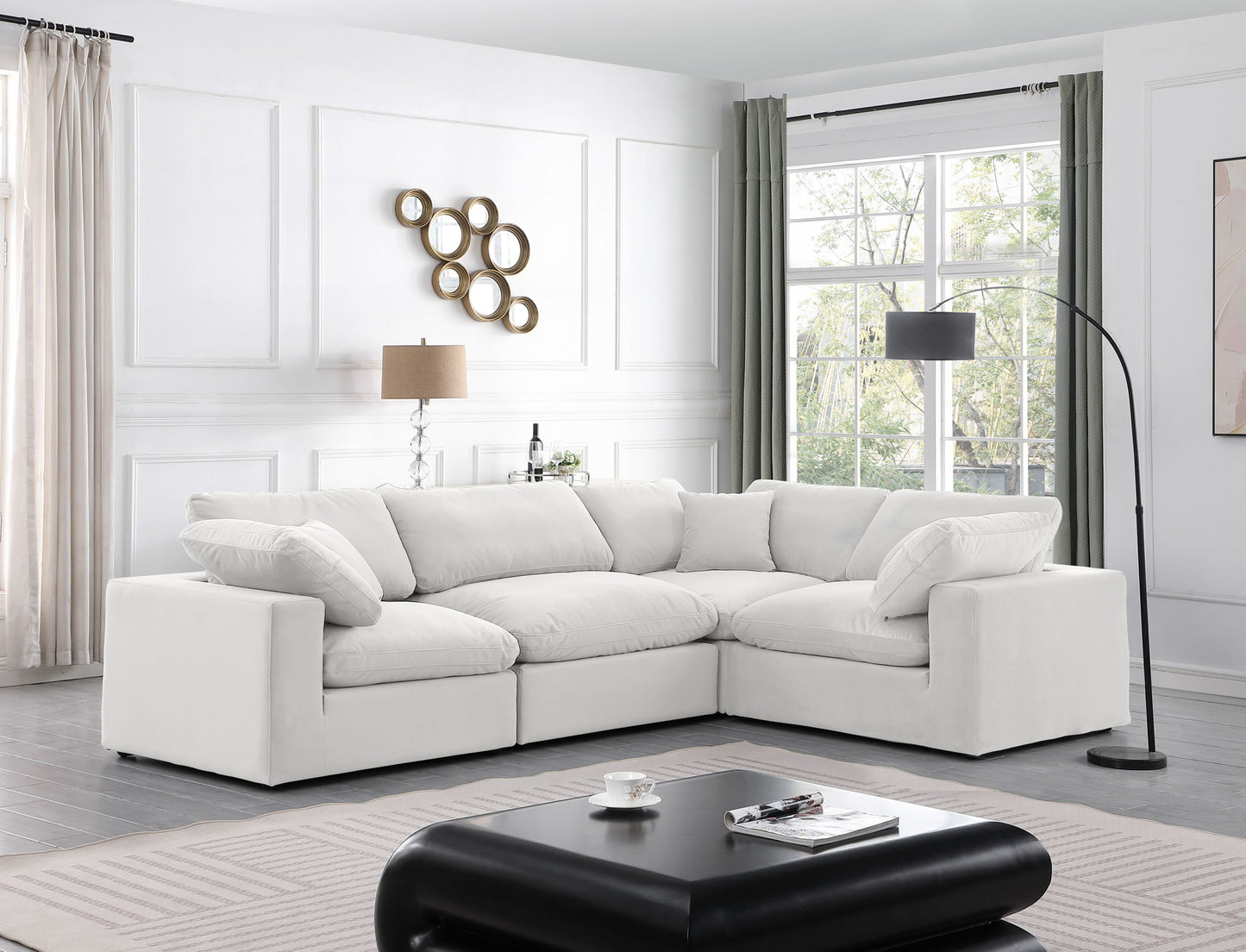 Comfy - 4 Piece Velvet Modular Sectional
