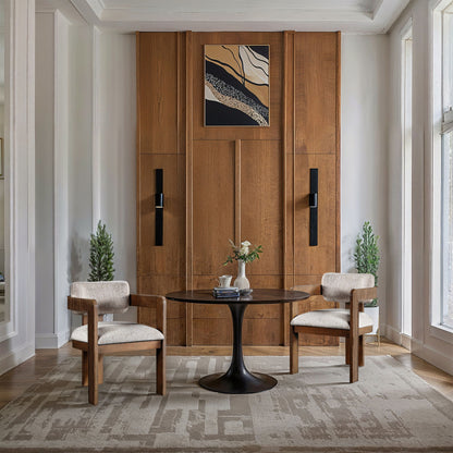Sacha - Linen Dining Chair With Brown Base (Set of 2)