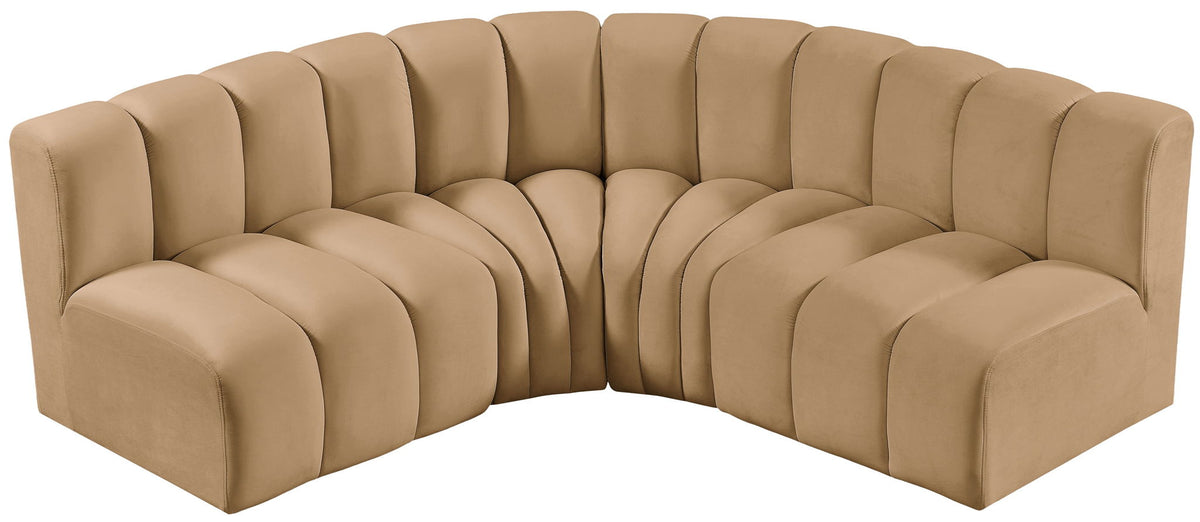 Arc - Velvet 4 Piece Corner Modular Sofa