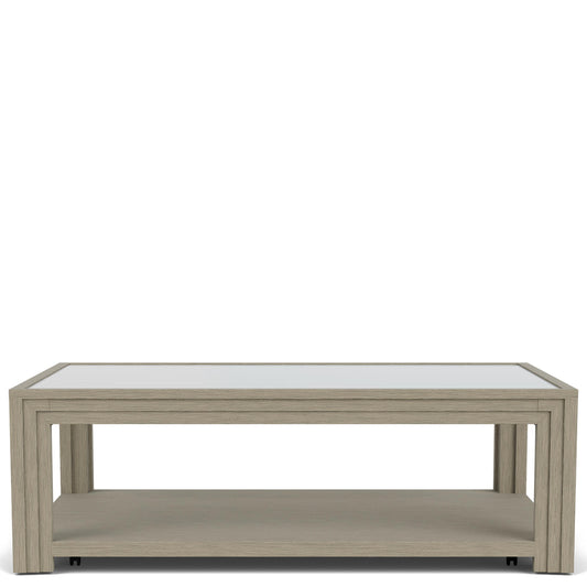Wilde - Rectangular Glass Top Coffee Table - Light Brown