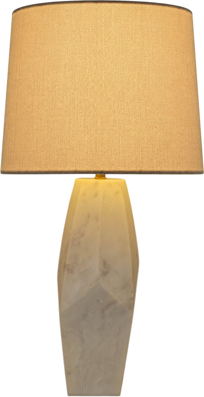 Seraphine - Genuine Marble And Linen Textured Fabric Table Lamp