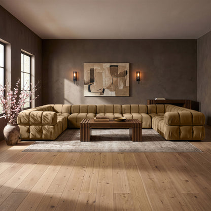 Orin - Velvet Performance Fabric Upholstered 9 Piece Sectional