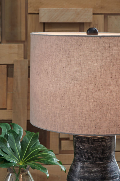 Kerbert - Terracotta Table Lamp - Distressed Black