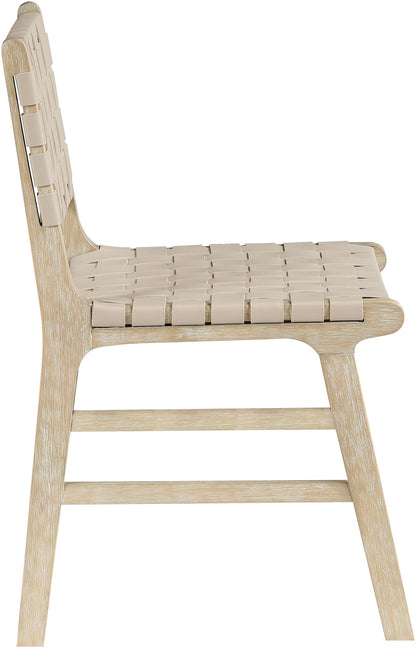 Entwine - Vegan Leather Upholstered Dining Chair - Painted Natural