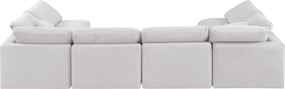 Indulge - Velvet 6 Piece Modular U-Shaped Sectional